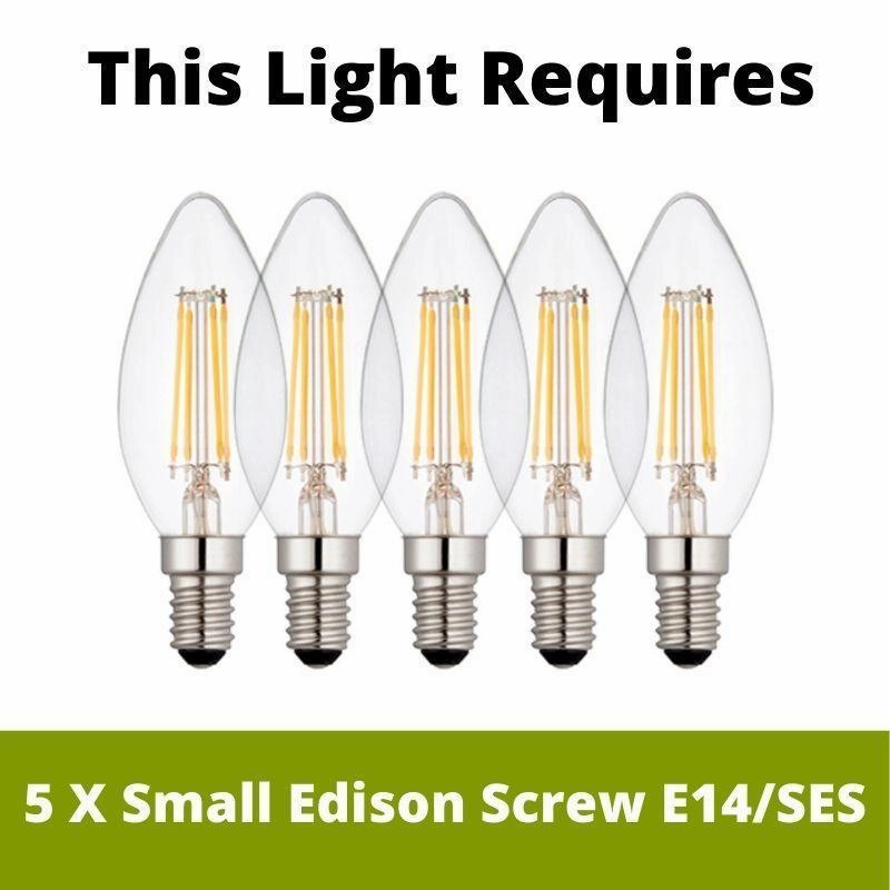Clifton 5 Light Brass & Clear Cut Glass Pendant