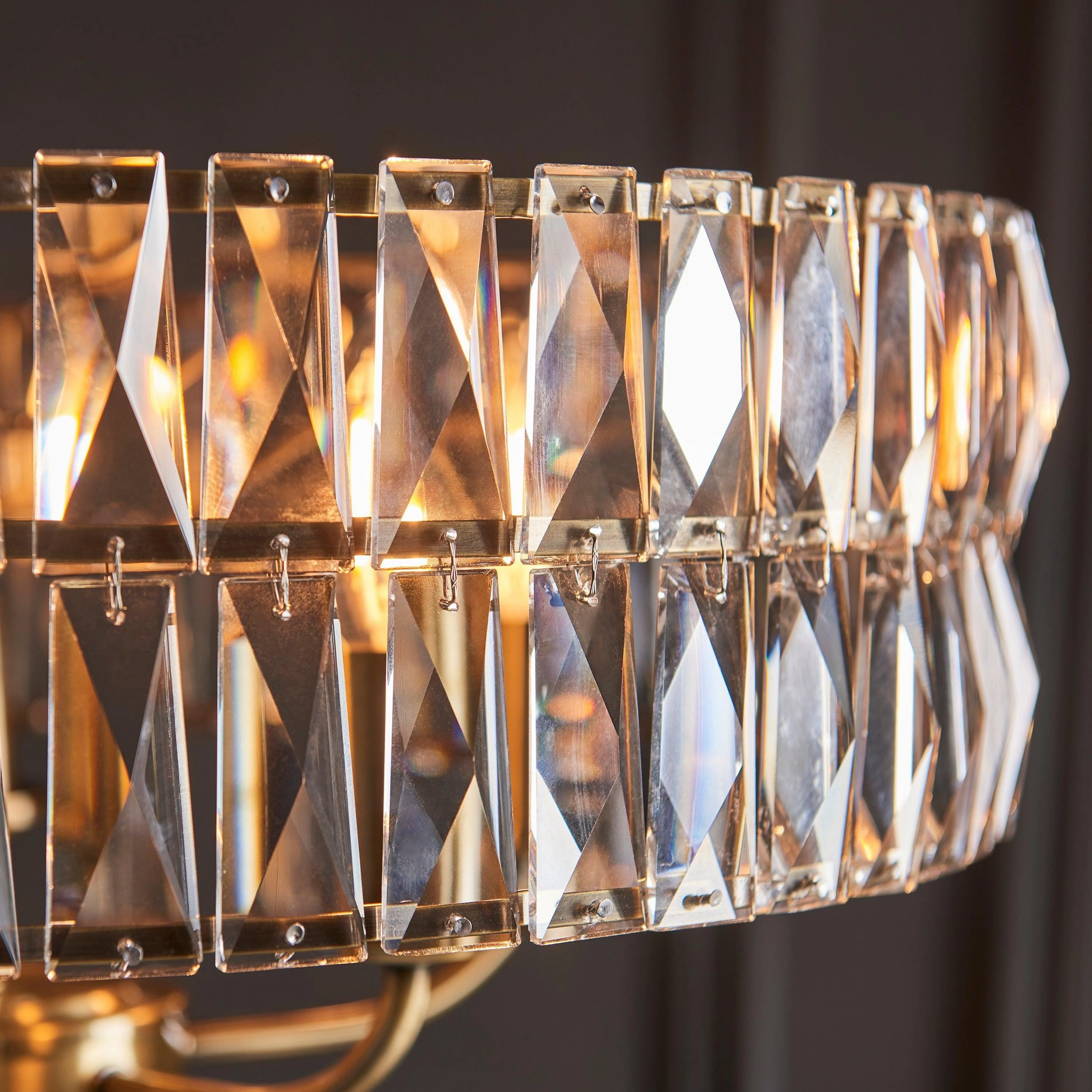 Clifton 5 Light Brass & Clear Cut Glass Pendant