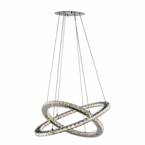 Clover 2 Rings LED Crystal and Chrome Ceiling Pendant Light minimalist ceiling light