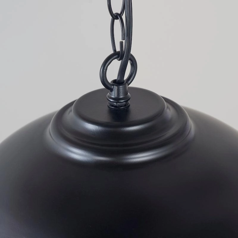 Colman Gloss Black & Gold Leaf Finish Pendant Ceiling Light