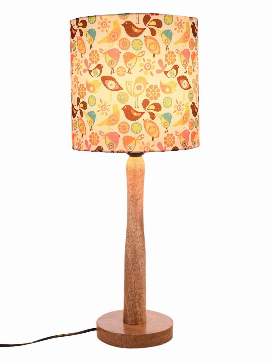 Colorful Birds Wooden Lamp