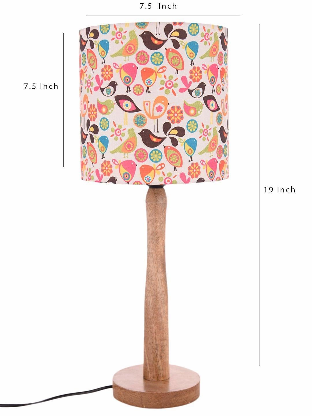 Colorful Birds Wooden Lamp