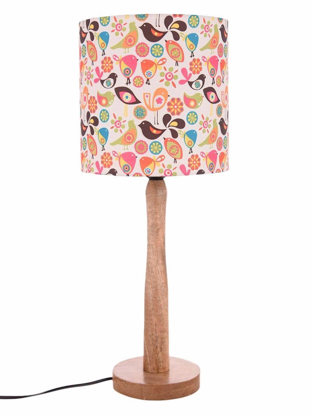 Colorful Birds Wooden Lamp