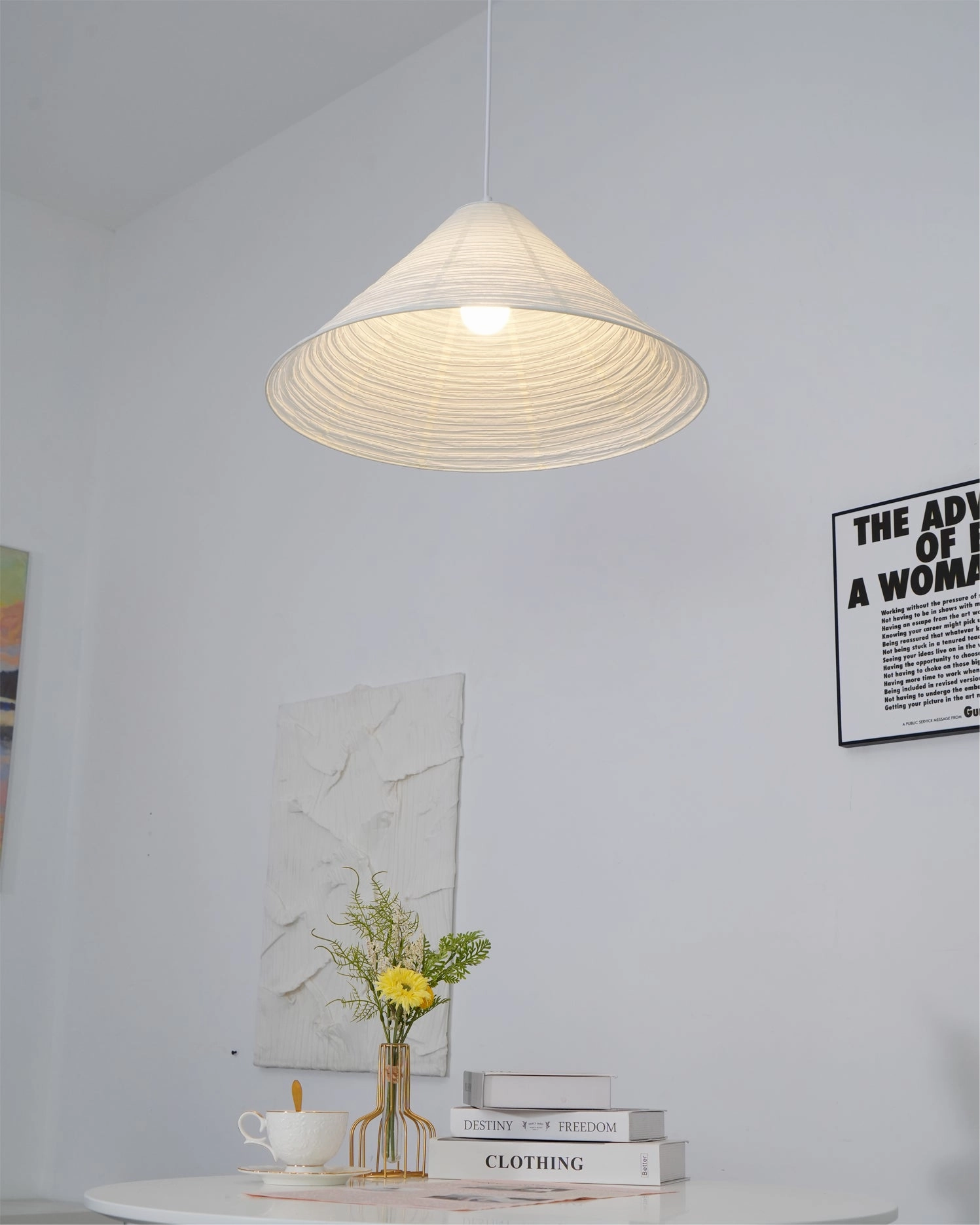 Cone Washi Pendant Light