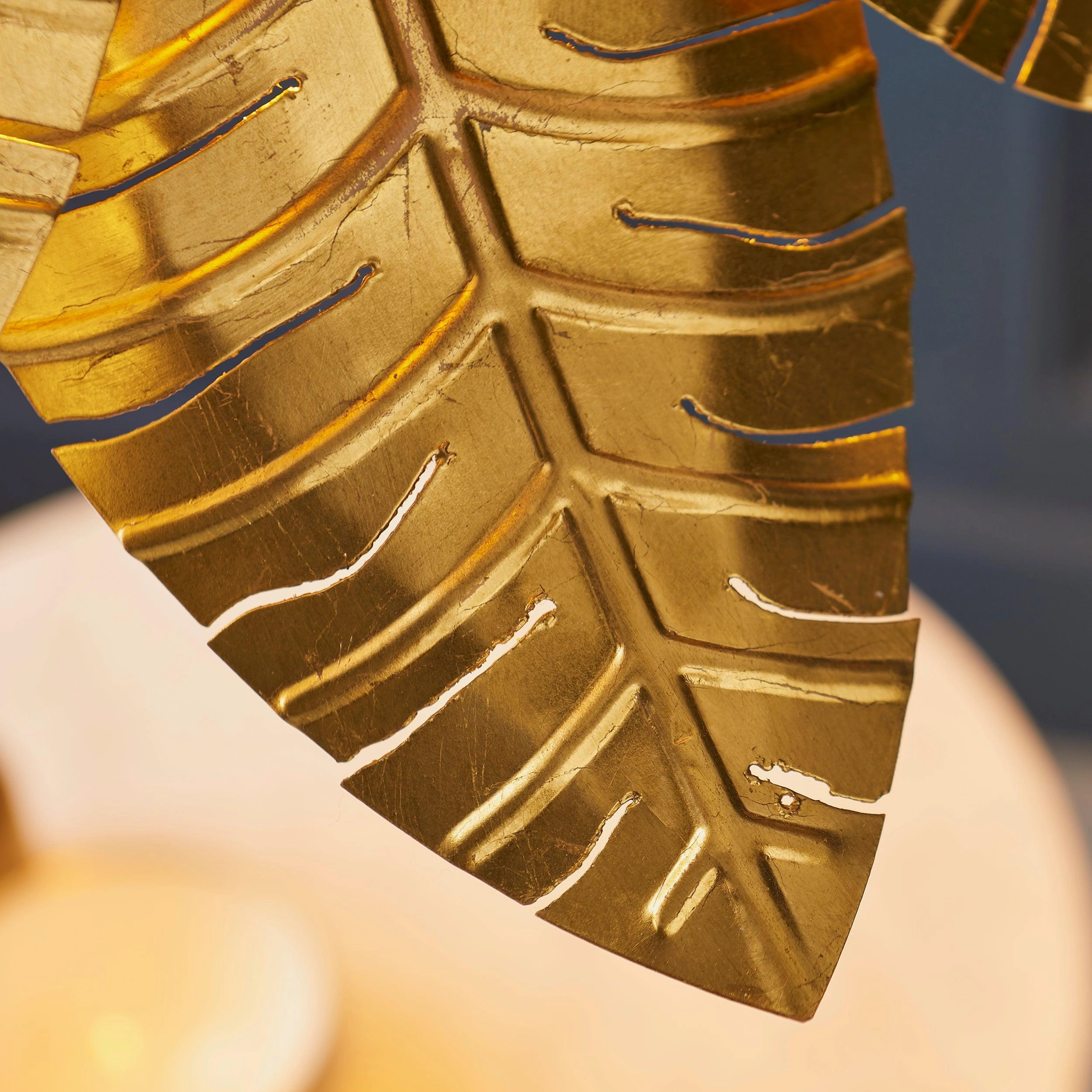 Coppice Distressed Gold Palm Leaves Ceiling Pendant