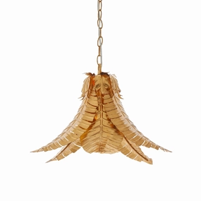 Coppice Distressed Gold Palm Leaves Ceiling Pendant minimalist ceiling light