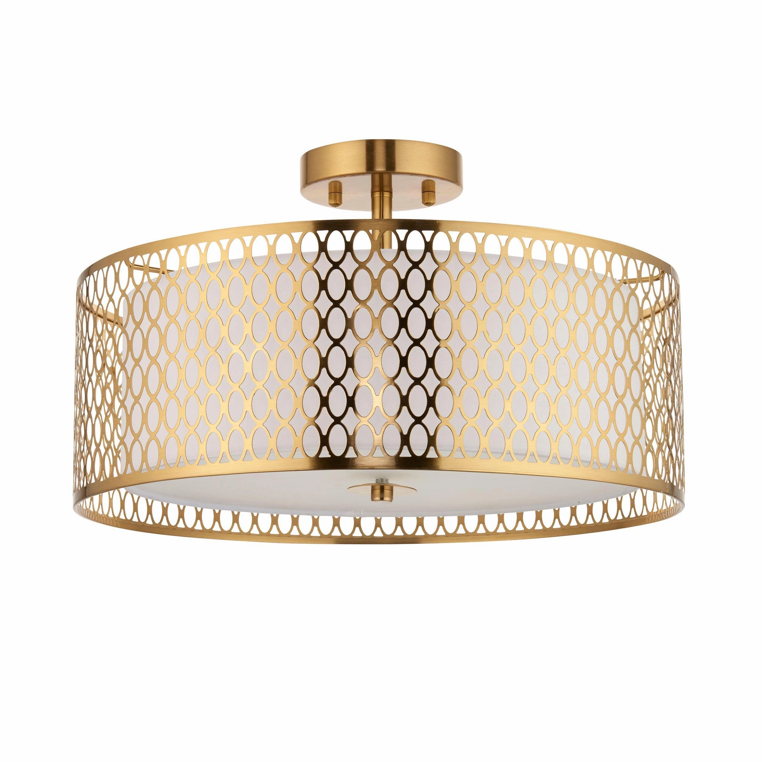 Cordero 3 Light Gold Flush Ceiling Light