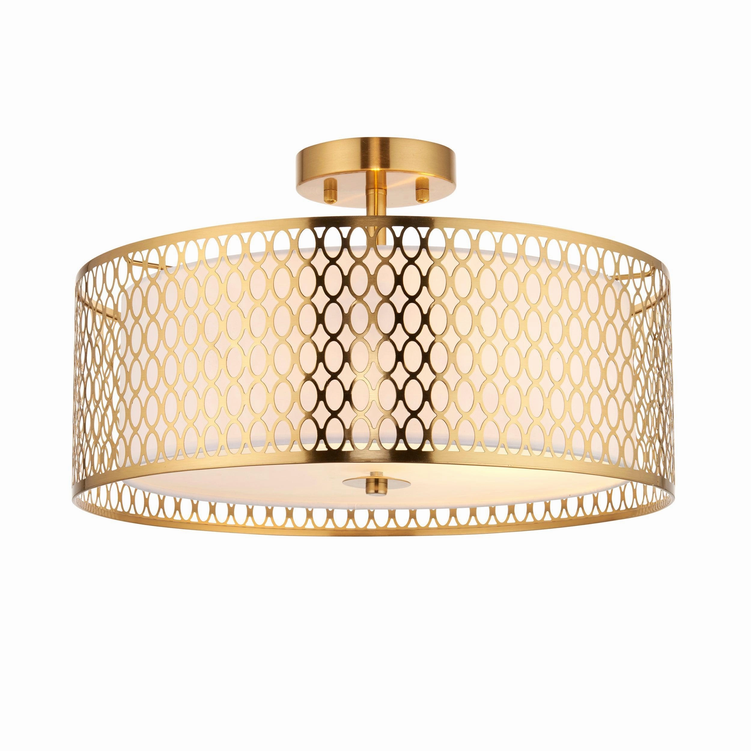Cordero 3 Light Gold Flush Ceiling Light
