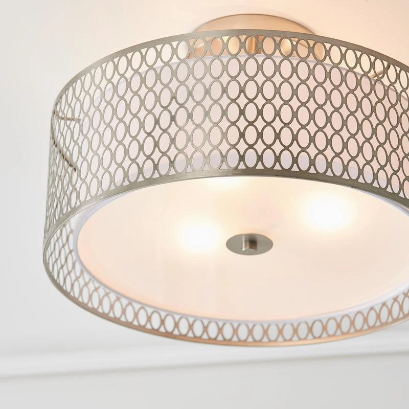 Cordero 3 Light Nickel Flush Ceiling Light
