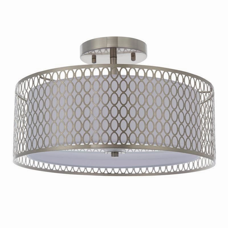 Cordero 3 Light Nickel Flush Ceiling Light