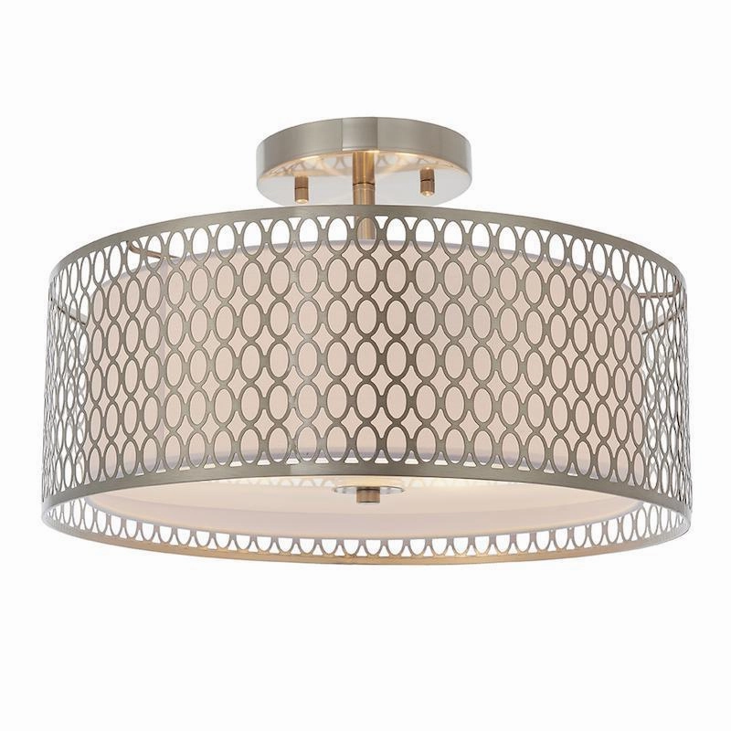 Cordero 3 Light Nickel Flush Ceiling Light