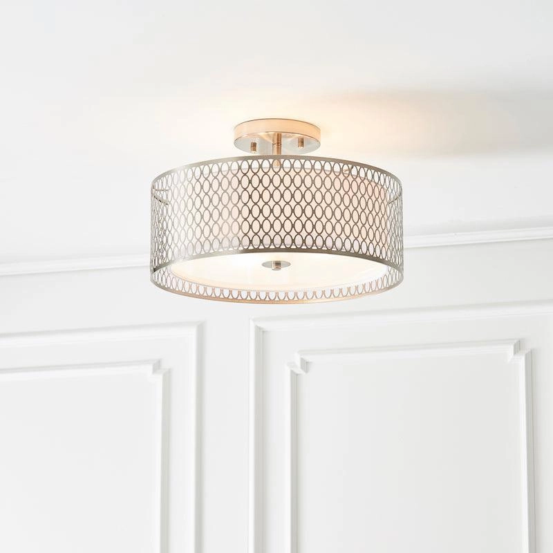 Cordero 3 Light Nickel Flush Ceiling Light