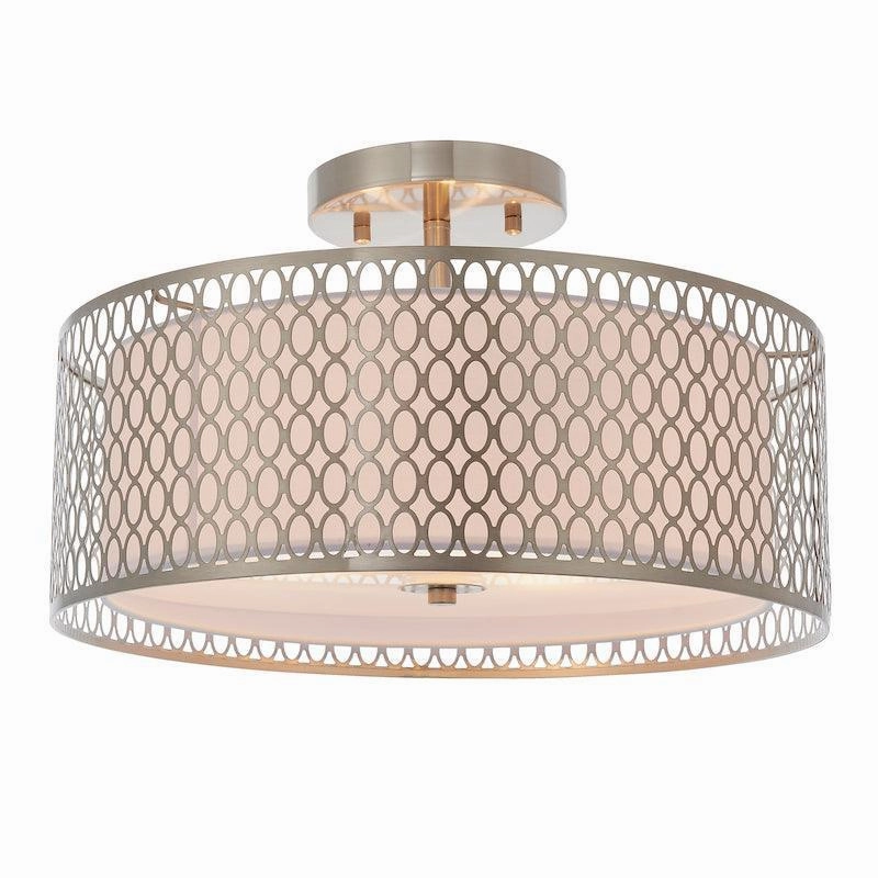 Cordero 3 Light Nickel Flush Ceiling Light