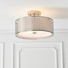 Cordero 3 Light Nickel Flush Ceiling Light simple ceiling design light