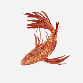 Crimson Swirl Koi Chandelier modern modeling table light