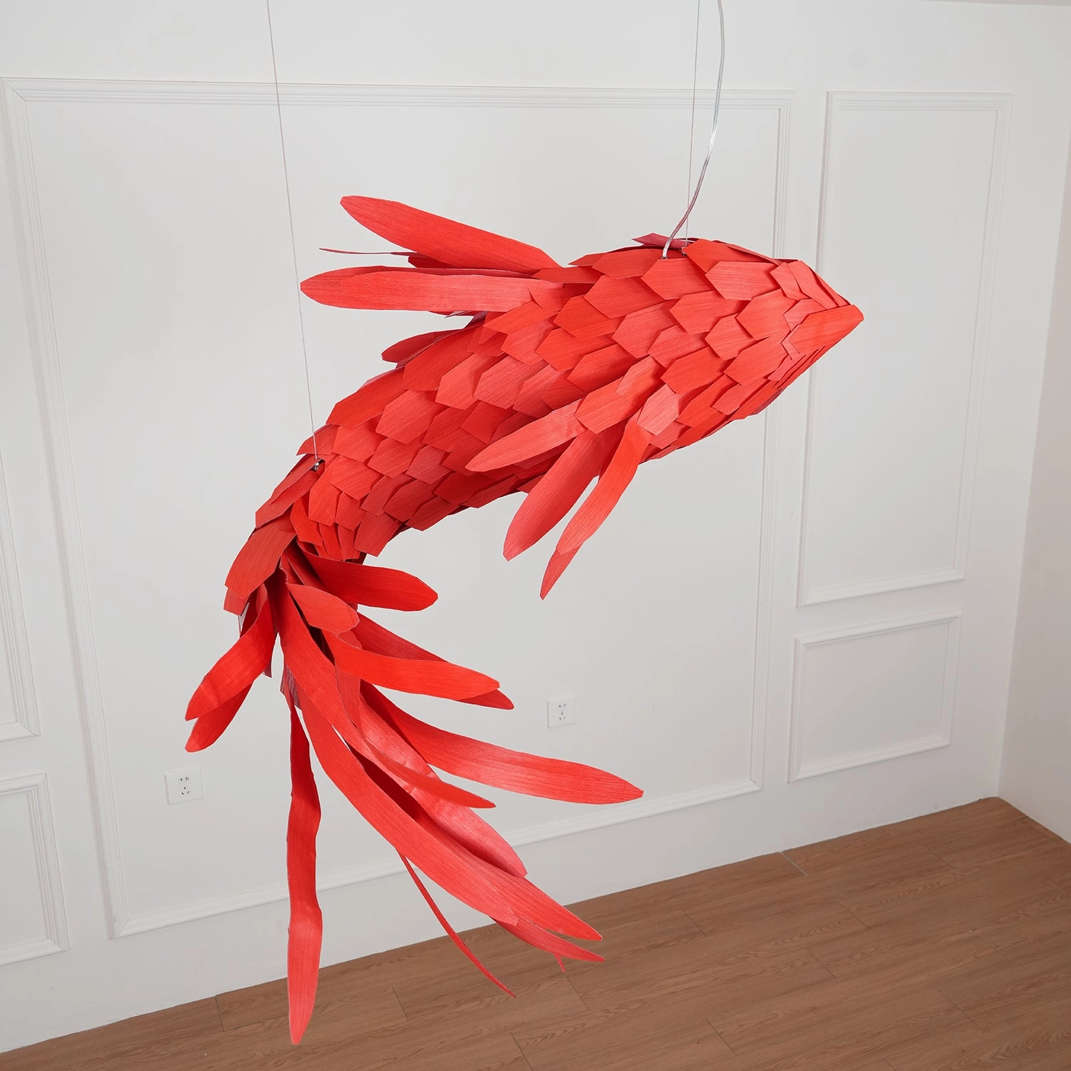 Crimson Swirl Koi Chandelier