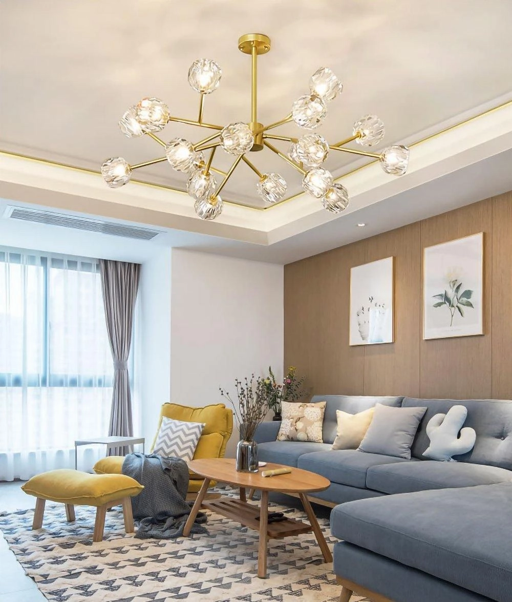 Crystal Ball Round Cluster Chandelier