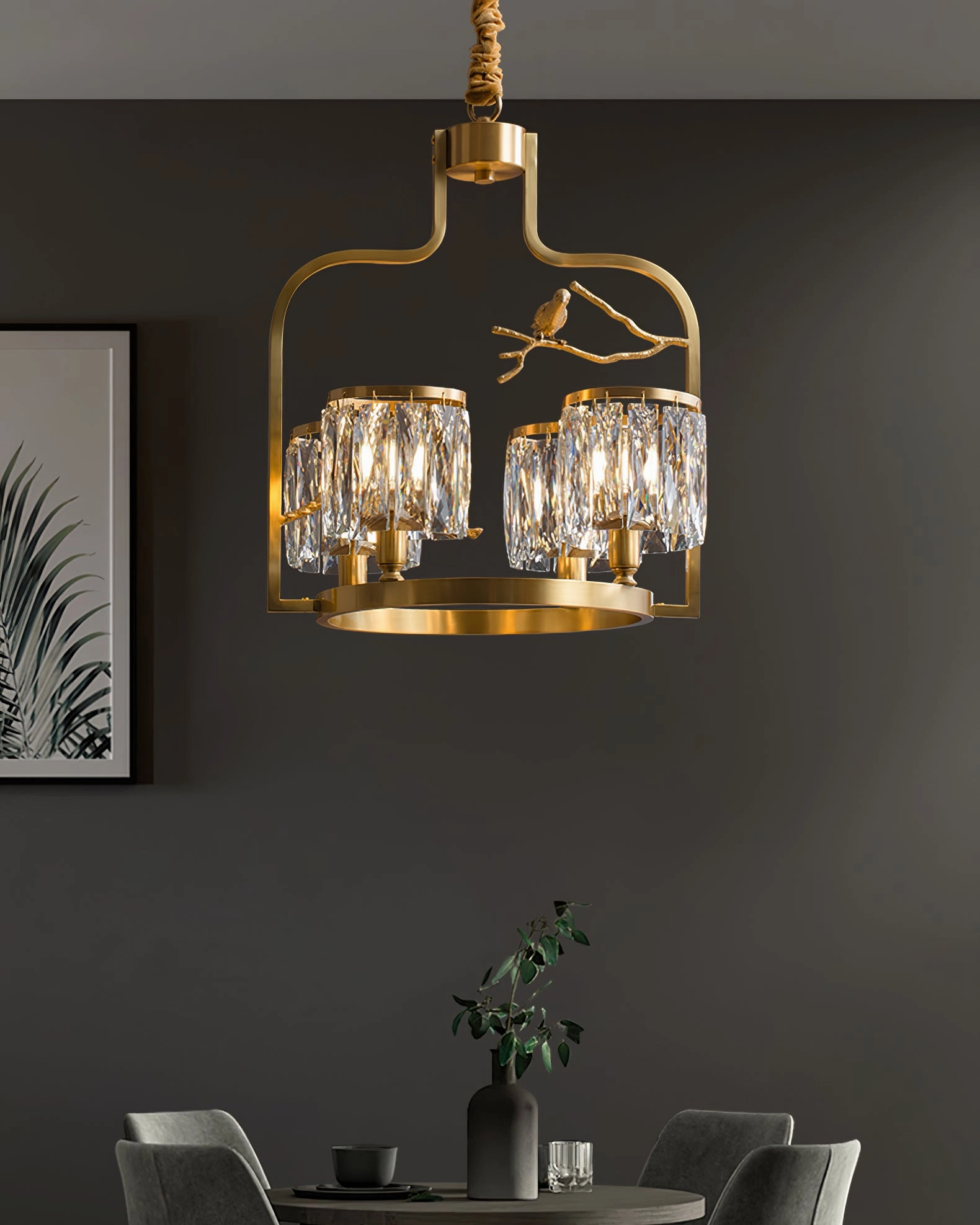 Crystal Bird Chandelier