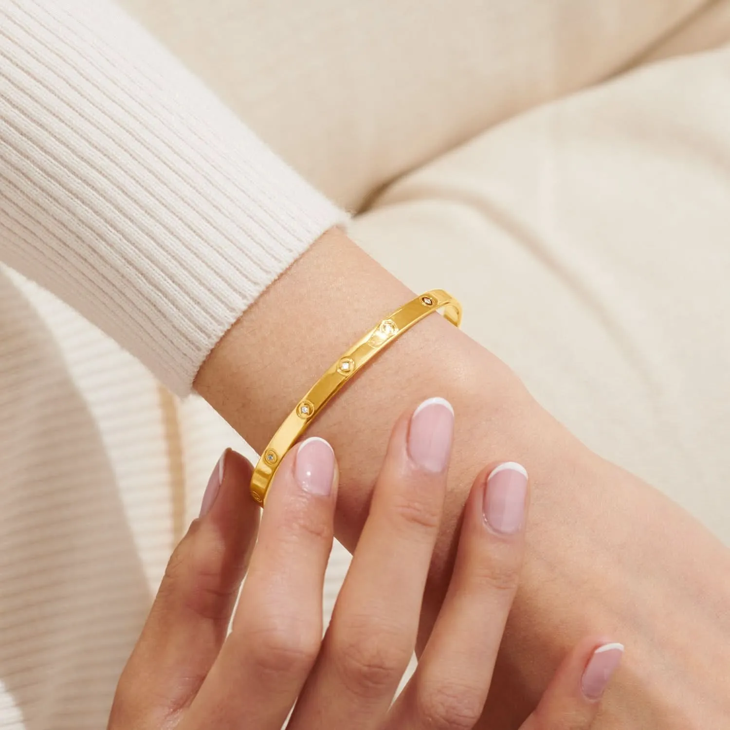 Cubic Zirconia Bangle Bar Gold Plated Bracelet 7885 Joma Jewellery