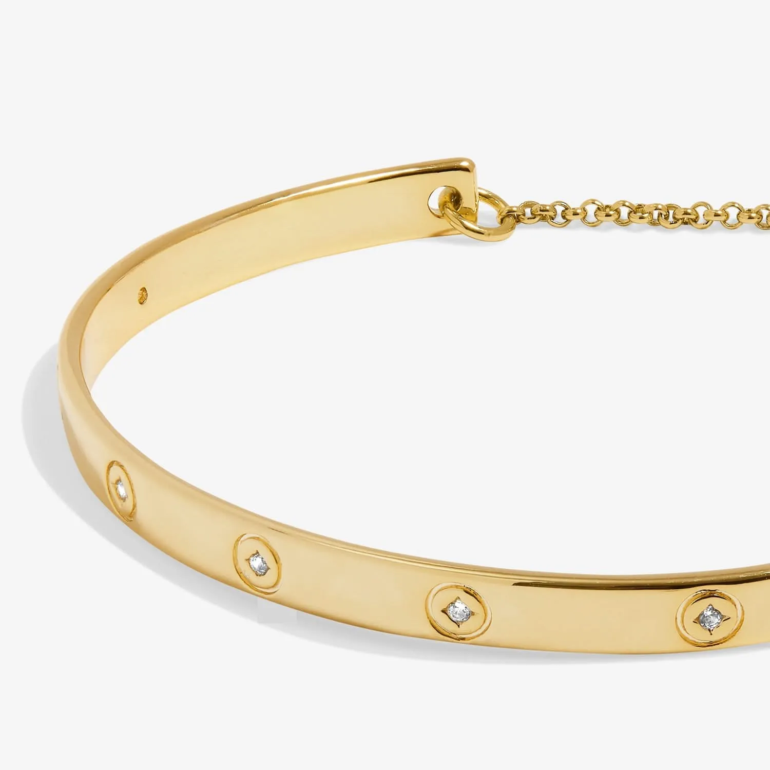 Cubic Zirconia Bangle Bar Gold Plated Bracelet 7885 Joma Jewellery
