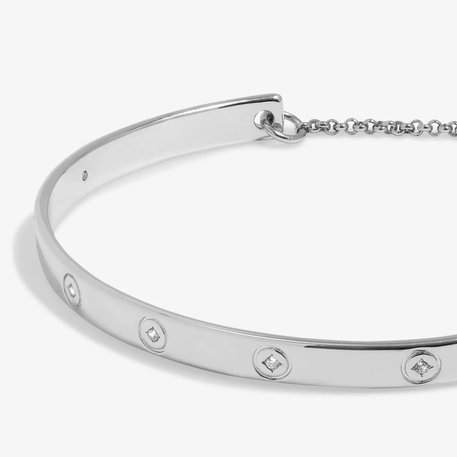 Cubic Zirconia Bangle Bar Silver Plated Bracelet 7893 Joma Jewellery