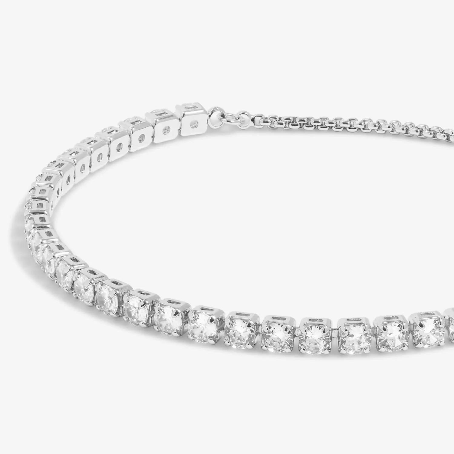 Cubic Zirconia Tennis Bar Silver Plated Bracelet 7890 Joma Jewellery