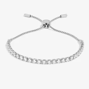 Cubic Zirconia Tennis Bar Silver Plated Bracelet 7890 Joma Jewellery