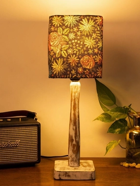Curve Distress white Lamp with Black flowers shade Louis Poulsen chandelier