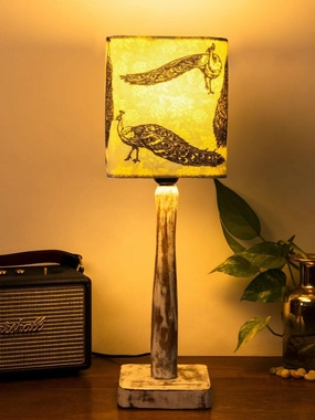 Curve Distress white Lamp with Wandering peacock shade Louis Poulsen chandelier