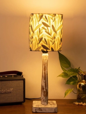Curve Distress white Lamp with Yellow Leaves shade Louis Poulsen chandelier