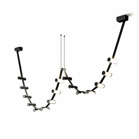 Curve Leather Chandelier flowerpot LED lamp