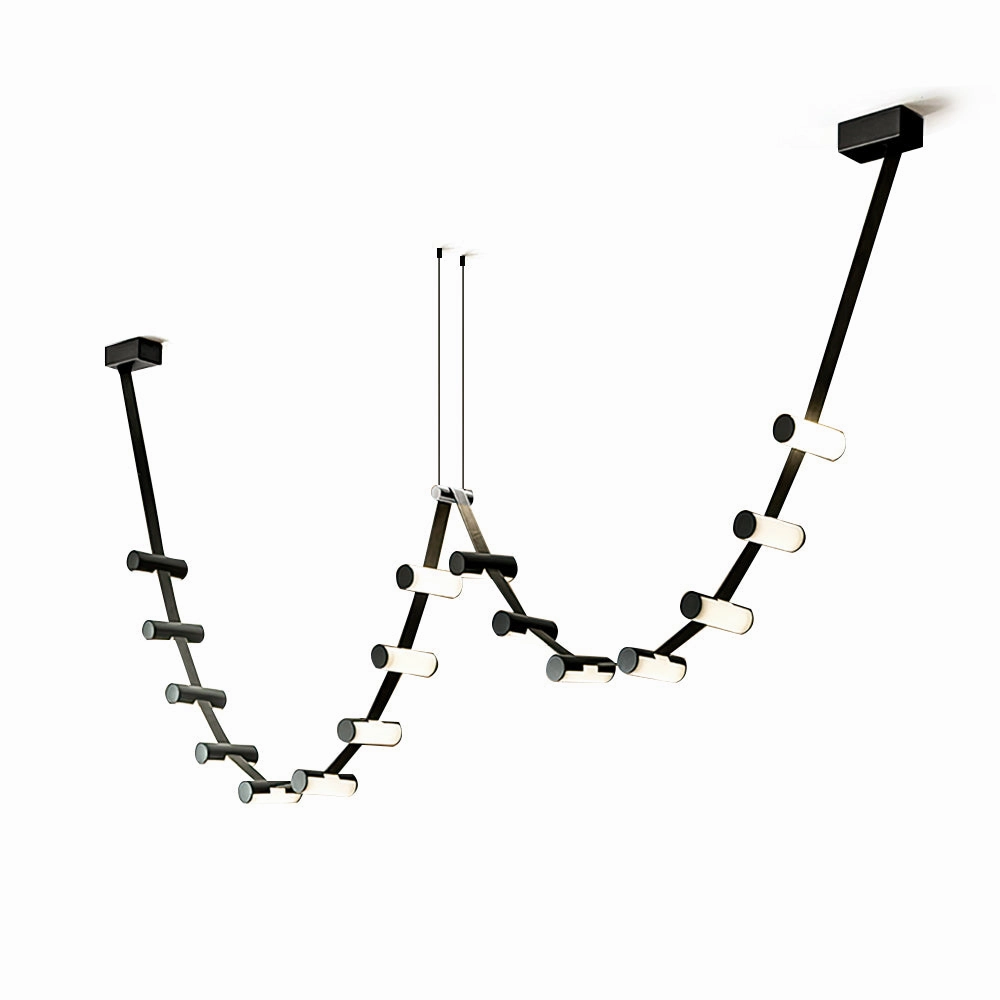 Curve Leather Chandelier flowerpot LED lamp