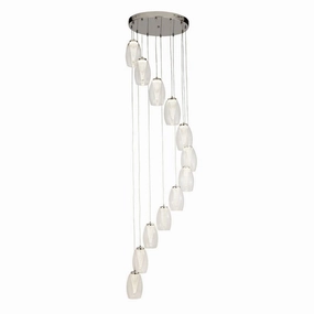 Cyclone 12 Light LED Multi-drop Pendant - Glass Shades minimalist ceiling light