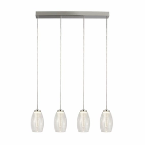 Cyclone 4 Light LED Bar Ceiling Pendant - Clear Glass Shades minimalist ceiling light
