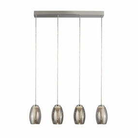 Cyclone 4 Light LED Bar Pendant - Smoked Glass Shades minimalist ceiling light