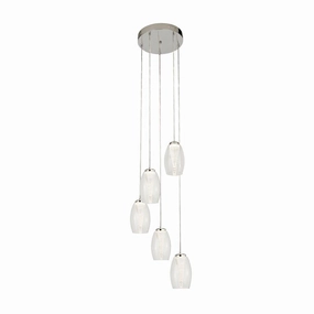 Cyclone 5 Light LED Multi-drop Pendant - Glass Shades minimalist ceiling light