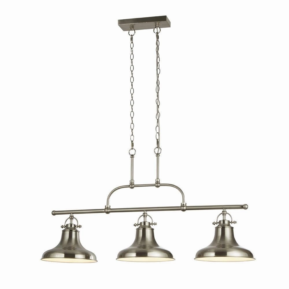 Dallas 3 Light Industrial Satin Silver Bar Ceiling Pendant modern ceiling lamp
