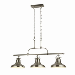 Dallas 3 Light Industrial Satin Silver Bar Ceiling Pendant modern ceiling lamp