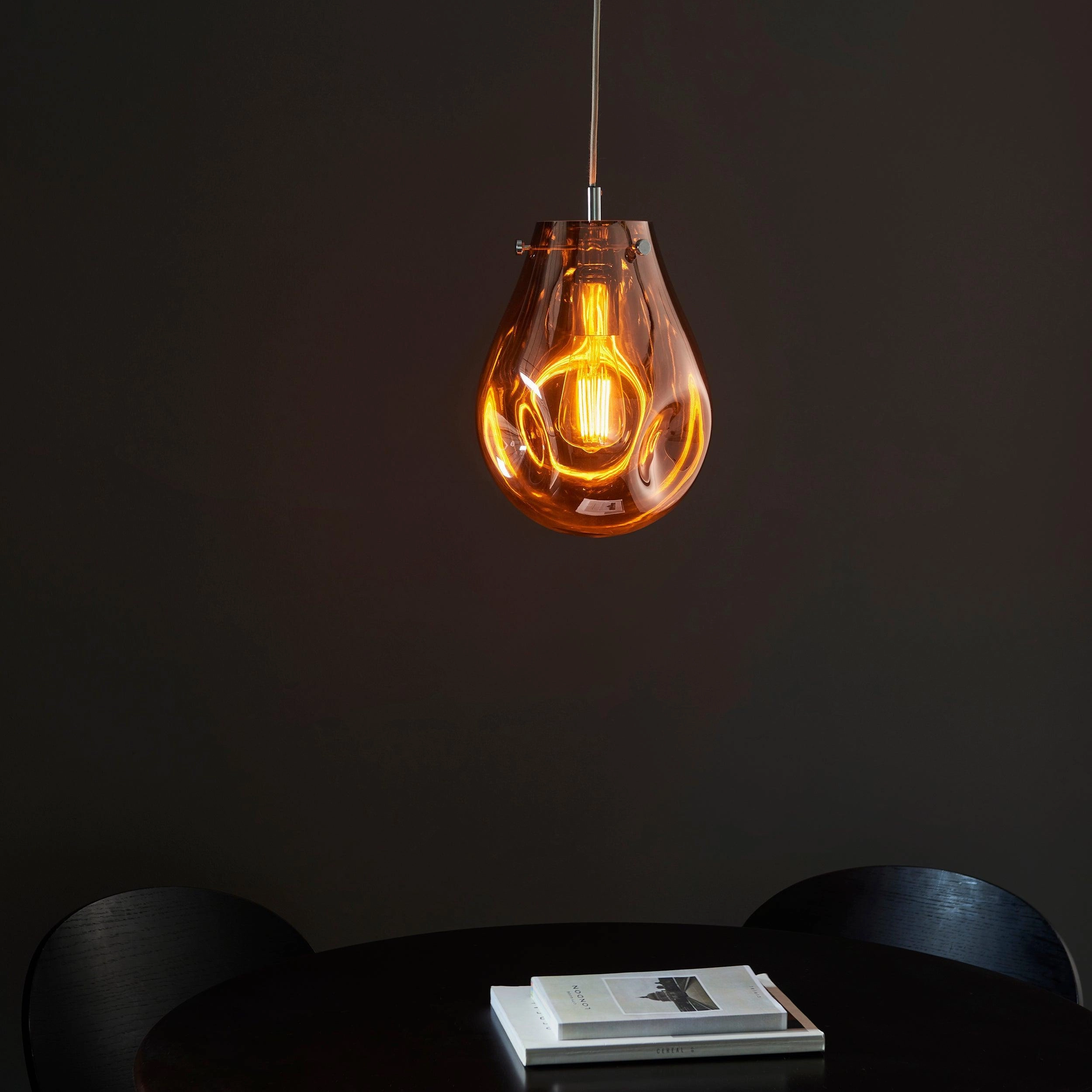 Dazzle Copper Metallic Glass & Chrome Ceiling Pendant Light