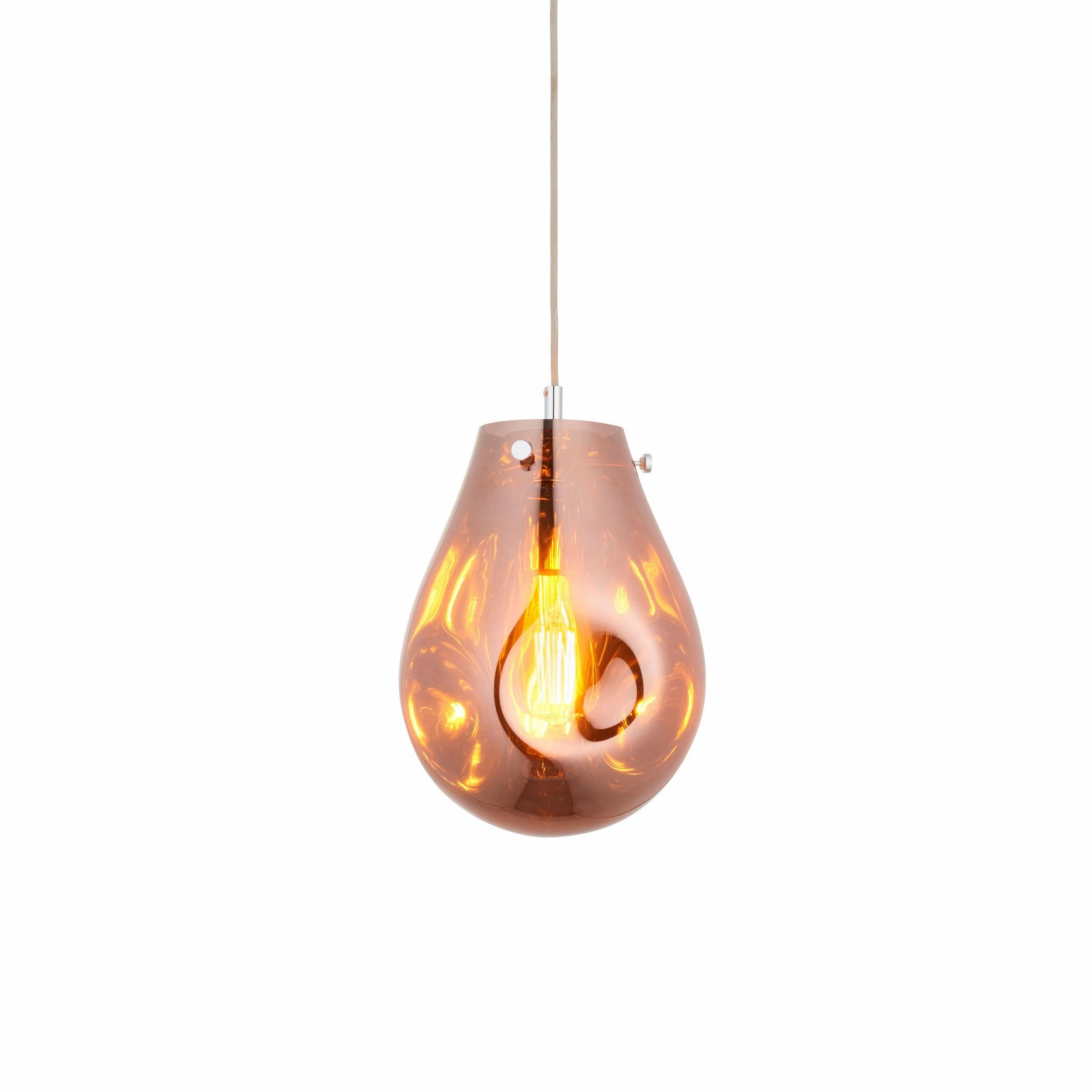 Dazzle Copper Metallic Glass & Chrome Ceiling Pendant Light minimalist ceiling light