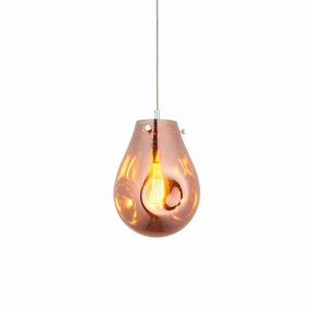 Dazzle Copper Metallic Glass & Chrome Ceiling Pendant Light minimalist ceiling light