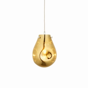 Dazzle Gold Metallic Glass & Chrome Pendant Light minimalist ceiling light