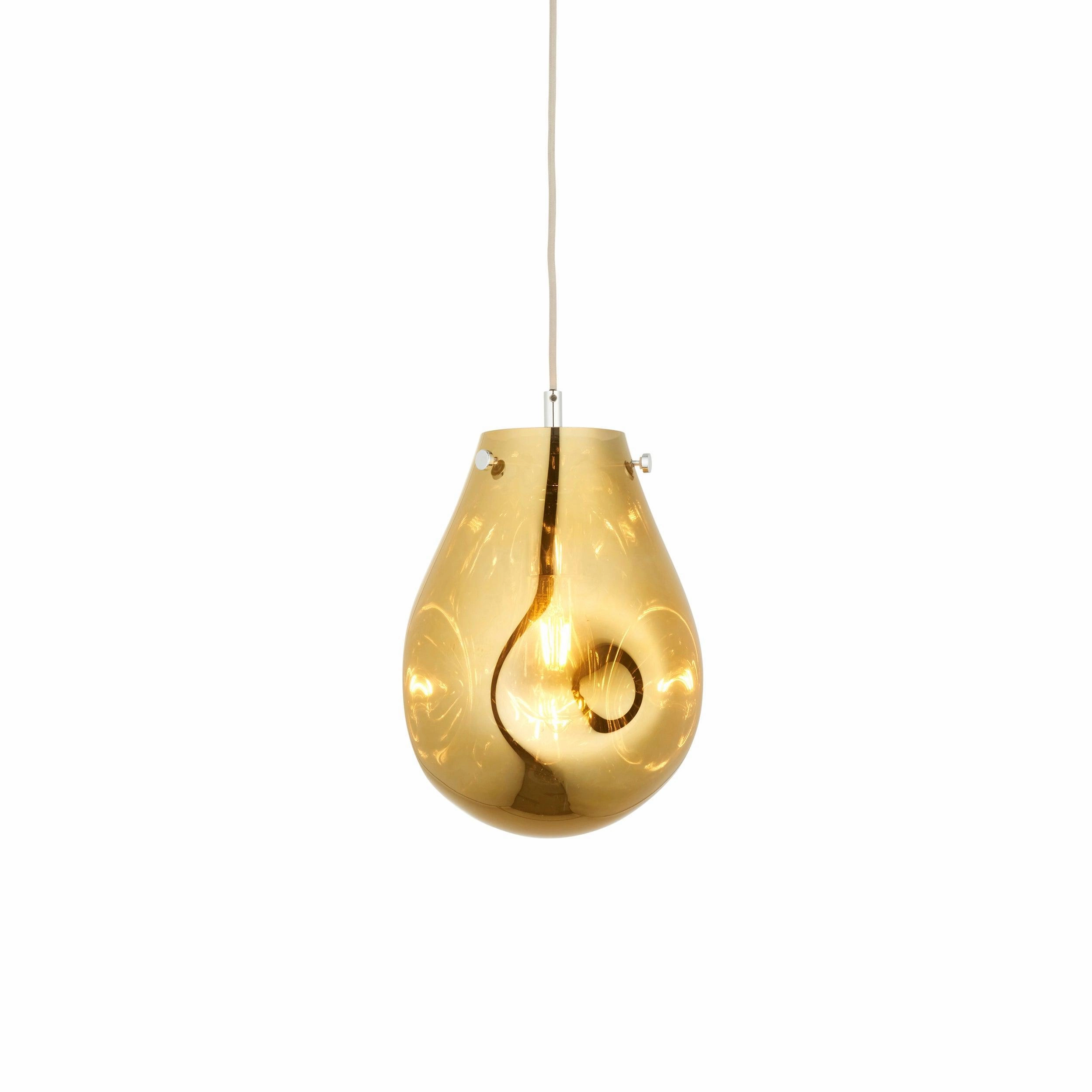 Dazzle Gold Metallic Glass & Chrome Pendant Light minimalist ceiling light