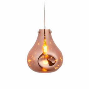 Dazzle Large Blown Copper Glass & Chrome Ceiling Pendant modern ceiling lamp