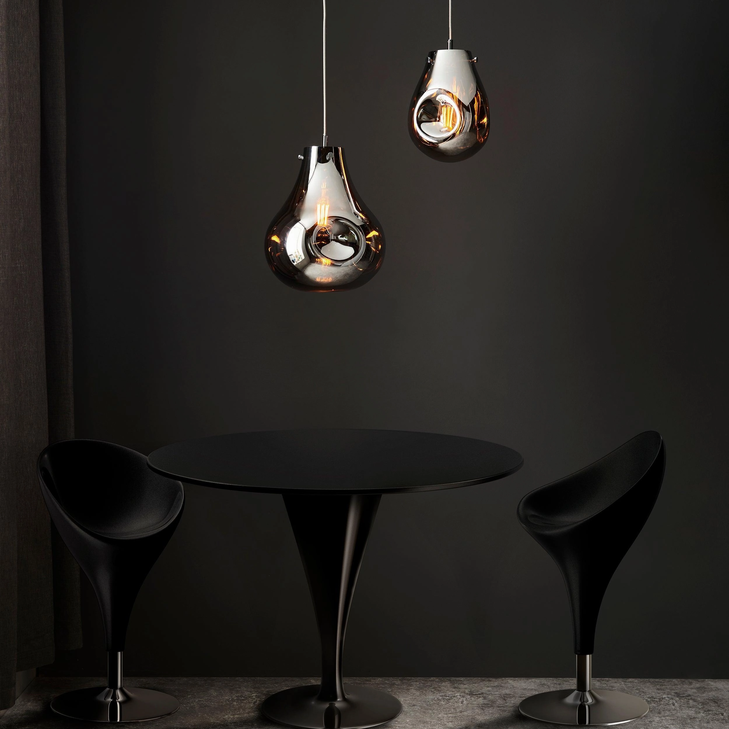 Dazzle Large Metallic Chrome Glass Ceiling Pendant Light