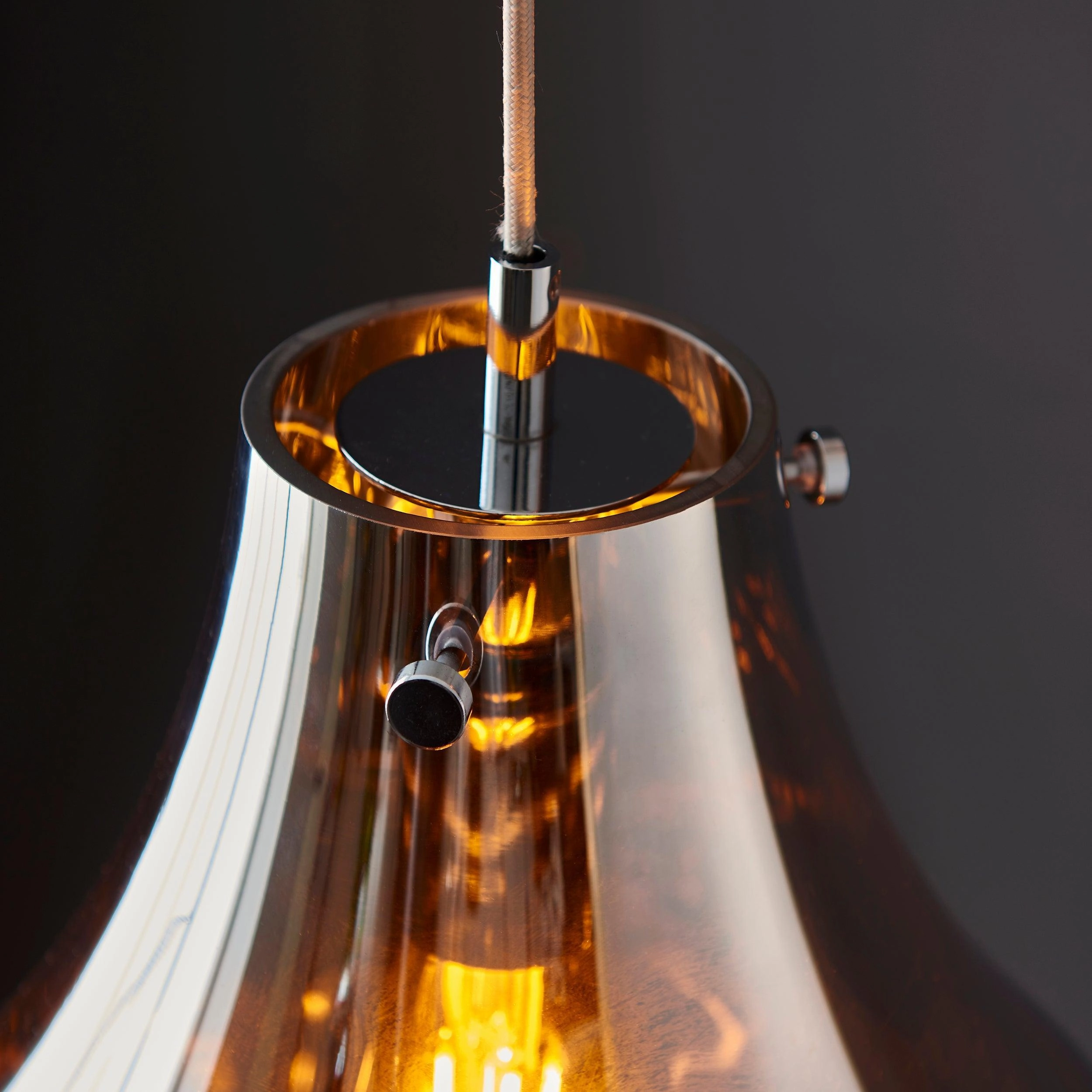 Dazzle Large Metallic Chrome Glass Ceiling Pendant Light
