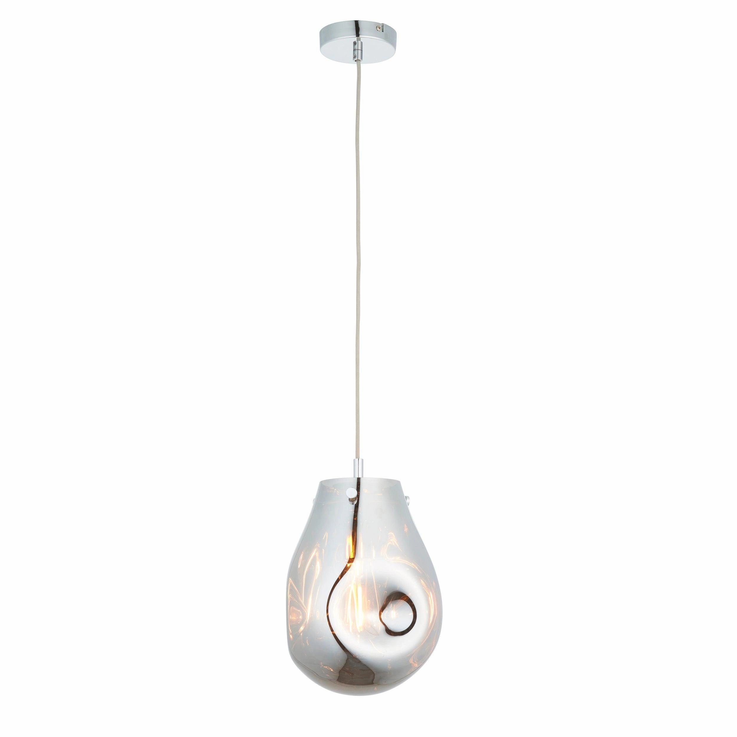 Dazzle Metallic Chrome Glass Ceiling Pendant Light
