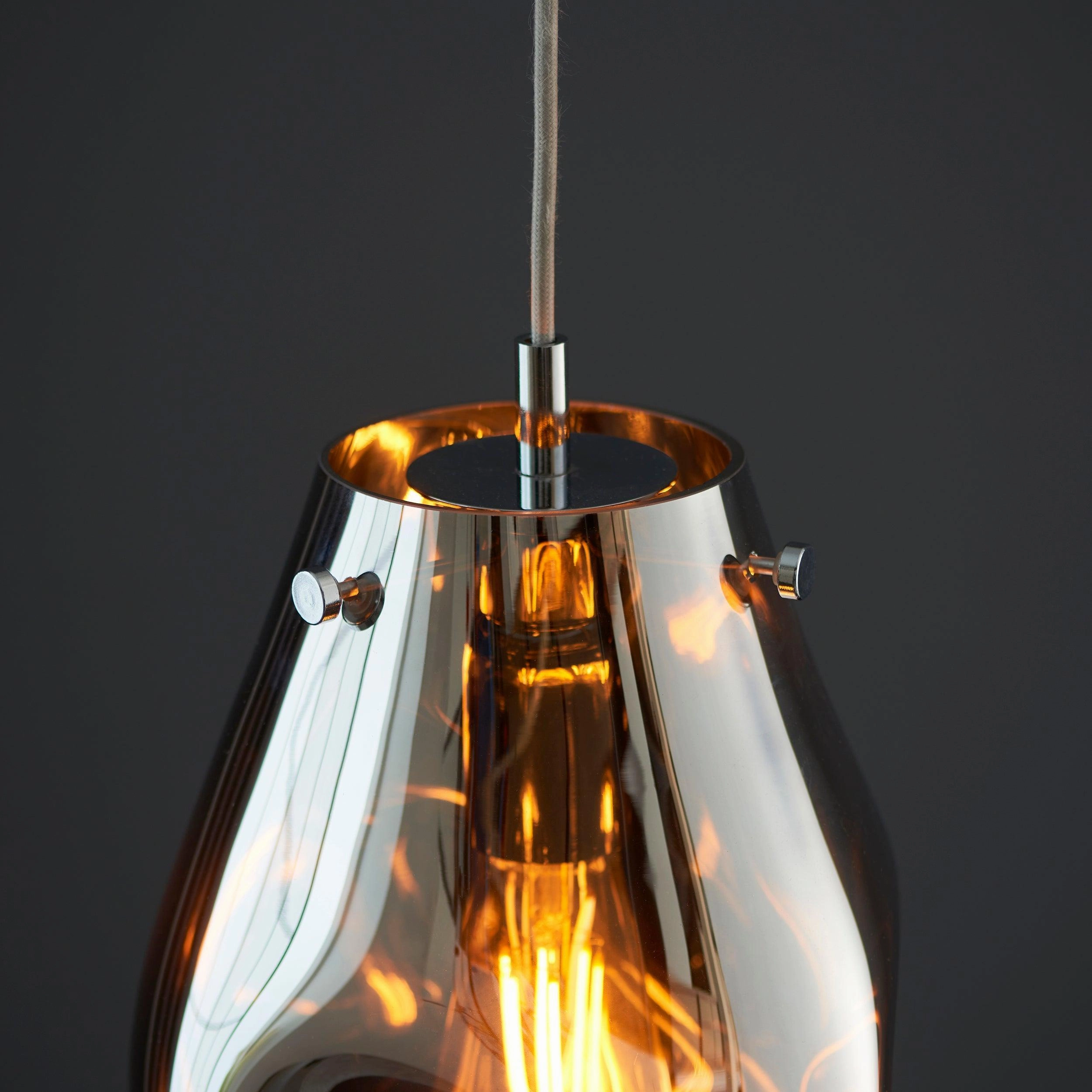 Dazzle Metallic Chrome Glass Ceiling Pendant Light
