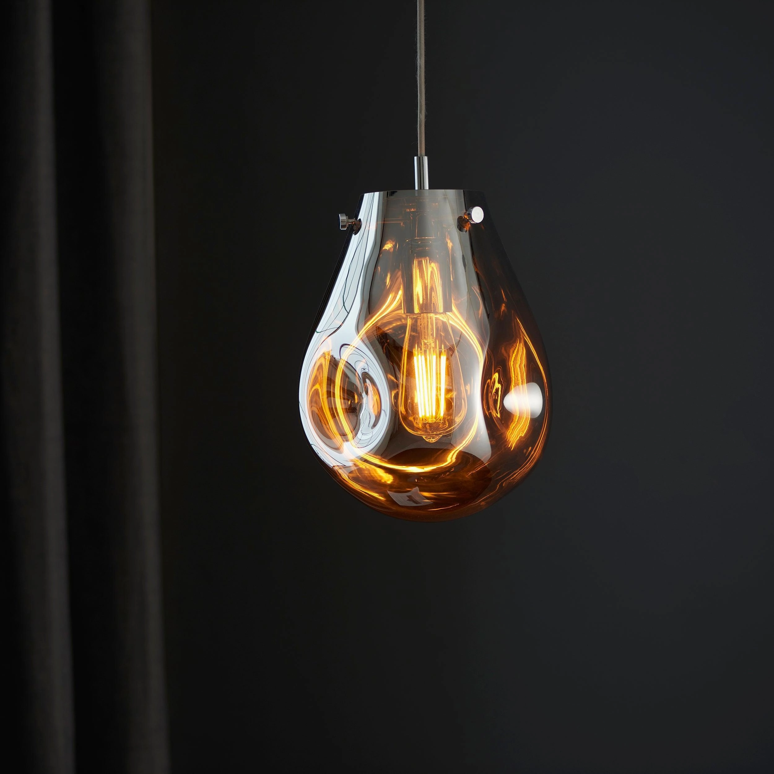 Dazzle Metallic Chrome Glass Ceiling Pendant Light