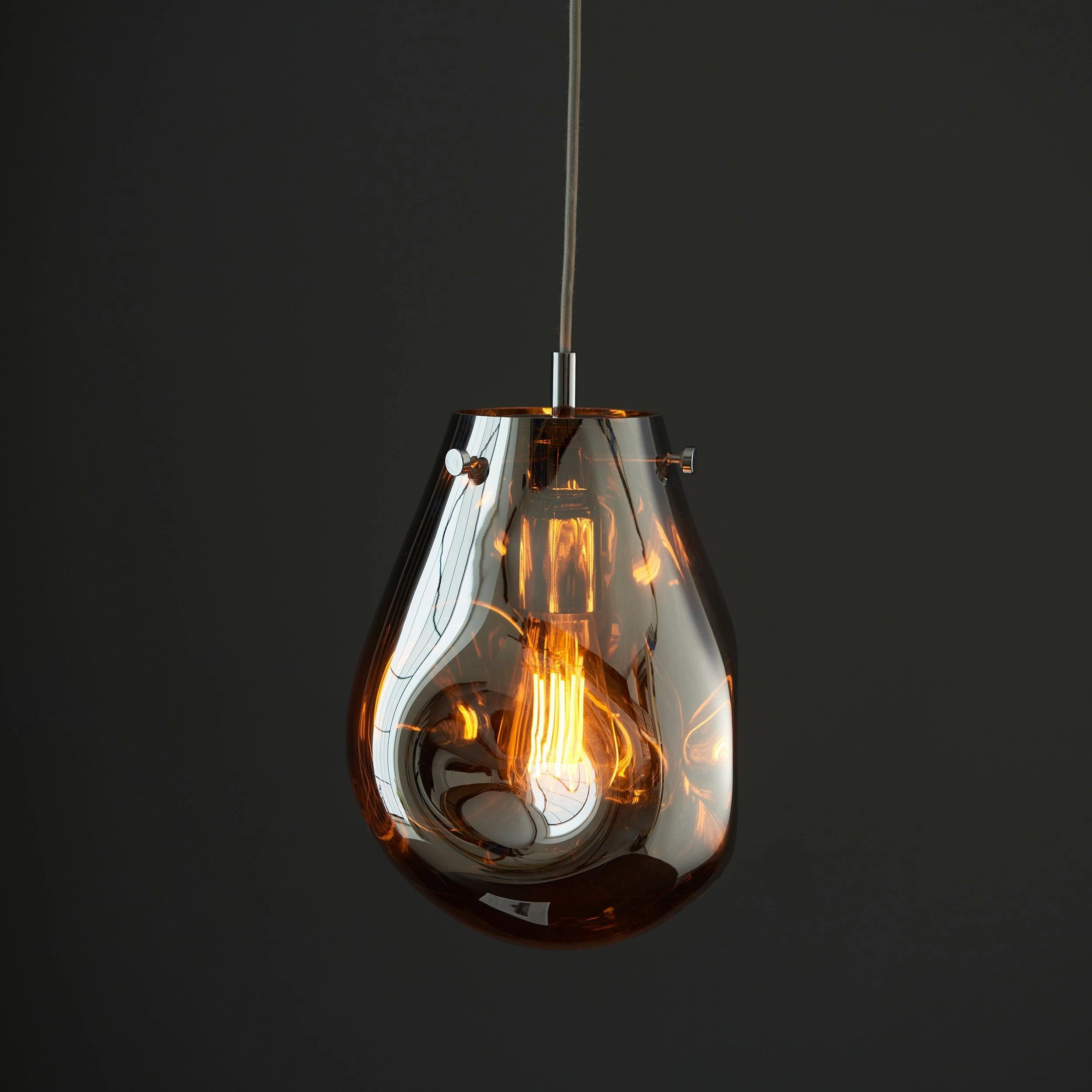 Dazzle Metallic Chrome Glass Ceiling Pendant Light